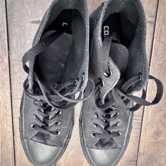 Converse Chuck Taylor All Star Monochrome All Black High Top Sneakers Mens 8.5 - Picture 8 of 9